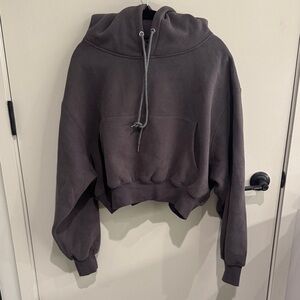 Women's Charcoal Gray Cropped Hoodie